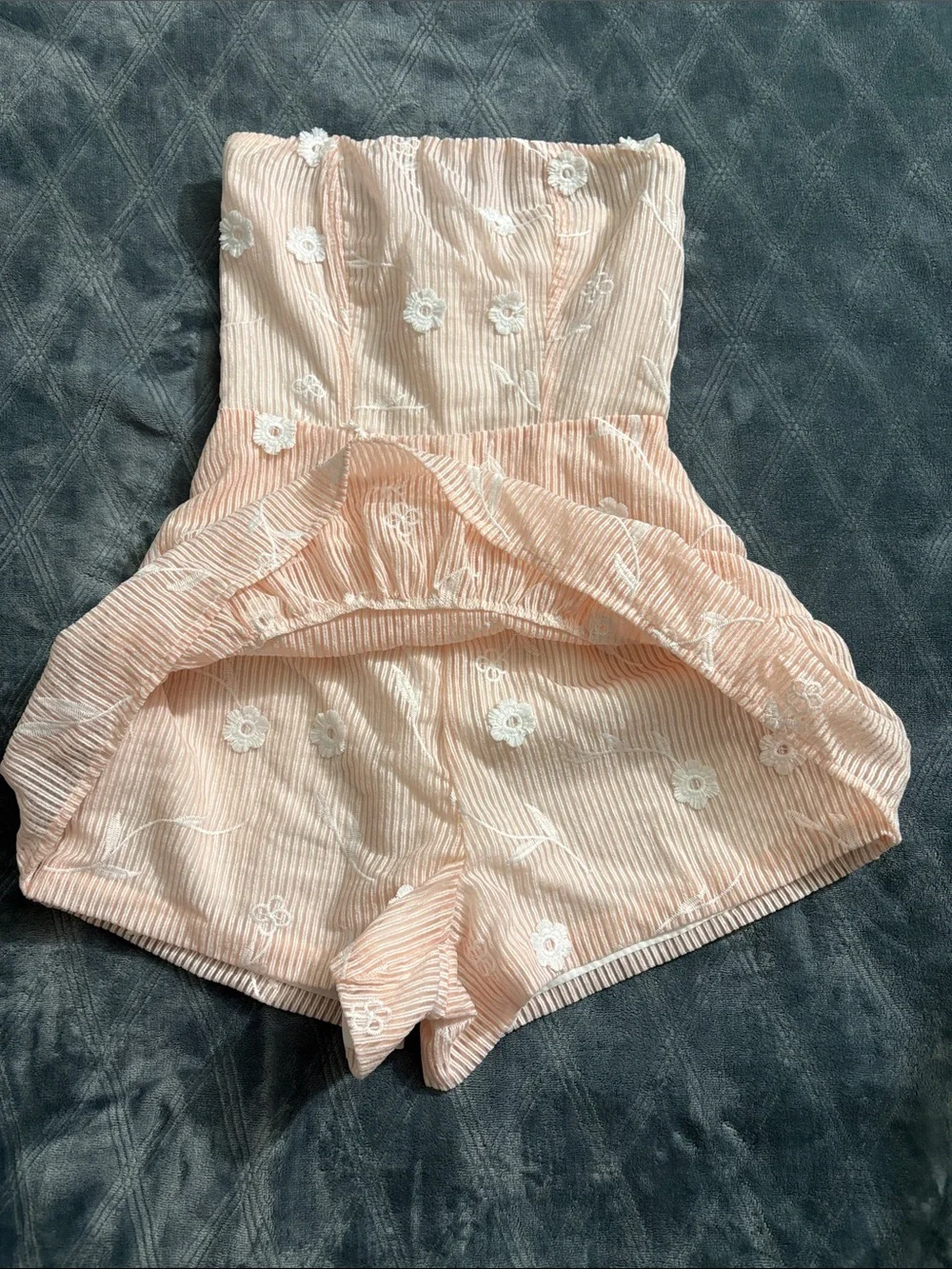 Altar'd State Blush Pink Floral Strapless Dress